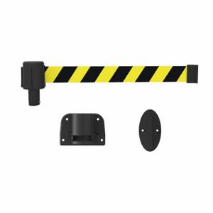 BANNER STAKES PL4121 Einziehbares Gürtelbarrieresystem, gelb/schwarz gestreift, matt, 15 Fuß Gürtellänge | CN9DKJ 53XW70