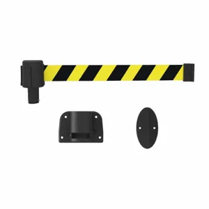 BANNER STAKES PL4121 Retractable Belt Barrier System, Yellow/Black Stripe, Matte, 15 ft Belt Length | CN9DKJ 53XW70