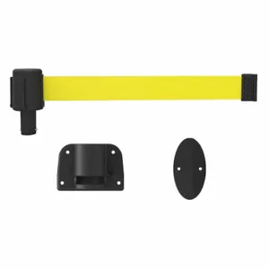 BANNER STAKES PL4124 Retractable Belt Barrier System, Yellow, Matte, 15 ft Belt Length | CN9DKH 53XW73