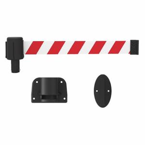 BANNER STAKES PL4126 Retractable Belt Barrier System, Red/White Stripe, Matte, 15 ft Belt Length | CN9DKF 53XW75
