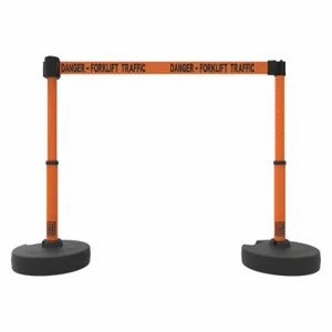 BANNER STAKES PL4202 PLUS Barrier System, Orange, Danger - Forklift Traffic | CN9DEY 53XW20