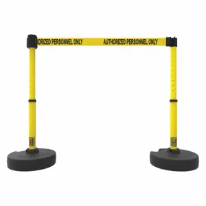 BANNER STAKES PL4287 PLUS Barrier System, Yellow, Authorized Personnel Only | CN9DHC 53XW05