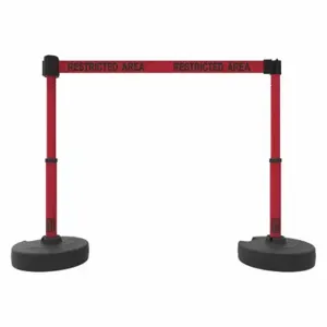 BANNER STAKES PL4293 PLUS Barrier System, Red, Restricted Area | CN9DFT 53XW11