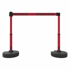 BANNER STAKES PL4295 PLUS Barrier System, Red, Stay Behind the Line | CN9DFX 53XW13