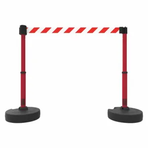 BANNER STAKES PL4298 PLUS Barrier System, Red With White Stripes | CN9DFF 53XW16