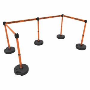 BANNER STAKES PL4500 PLUS Barrier System, Orange, Keep Area Clear | CN9DHK 53XW41