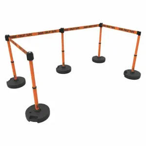 BANNER STAKES PL4502 PLUS Barrier System, Orange, Danger - Forklift Traffic | CN9DEZ 53XW43