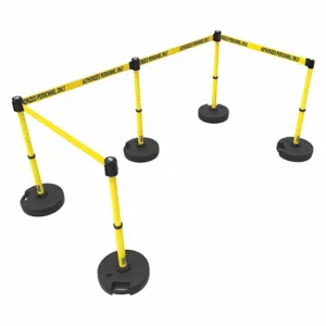 BANNER STAKES PL4587 PLUS Barrier System, Yellow, Authorized Personnel Only | CN9DGF 53XW28