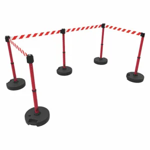 BANNER STAKES PL4598 PLUS Barrier System, Red With White Stripes | CN9DFG 53XW39