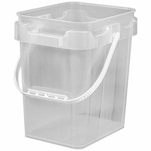 BASCO MMP8005-SK Pail, 5 gal, Open Head, Plastic, 9 1/2 in, 14 1/2 Inch OverallHeight, Square, Clear | CN9DRP 795N67