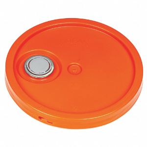 BASCO ROP2100CVR-F-TT-OR Plastic Pail Lid, Orange, 12-1/4 Inch Dia | CE9TGE 55KY91