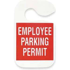 BATTALION 2XKE7 Employee Parking Permit Red - Pack Of 5 | AC3XZY