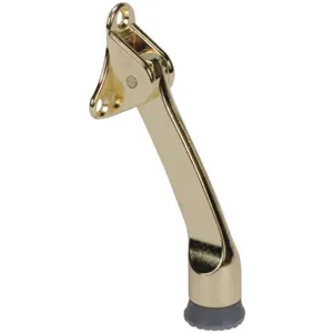 BATTALION 4JG77 Lever Door Holder Bright Brass Brass 4In | AD8EEL