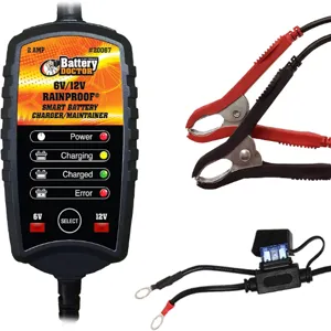 BATTERY DOCTOR 20067 Battery Charger and Maintainer, Rainproof, 6 to 12V, 2A | CG9AHT