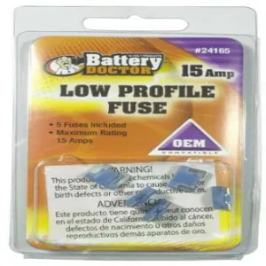 BATTERY DOCTOR 24165-7 Low Profile Automobile Fuse, 15A, Blue | CG9ATU