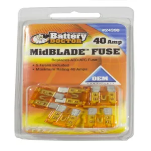 BATTERY DOCTOR 24390 Blade Fuse, 40A, Orange, 5 Piece | CG9AVM