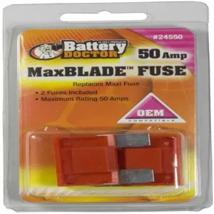 BATTERY DOCTOR 24550 Blade Fuse, 50A, Red, 2 Piece | CG9AWM