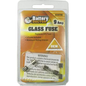 BATTERY DOCTOR 24709 Glass Fuse, 9A, 4 Piece | CG9AXV