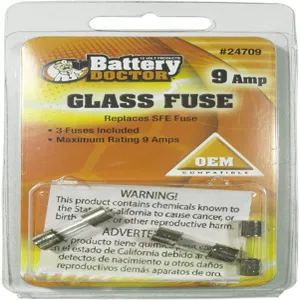 BATTERY DOCTOR 24709-7 Glass Fuse, 9A | CG9AXW