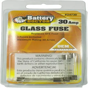 BATTERY DOCTOR 24730-7 Glass Fuse, 30A | CG9AYC