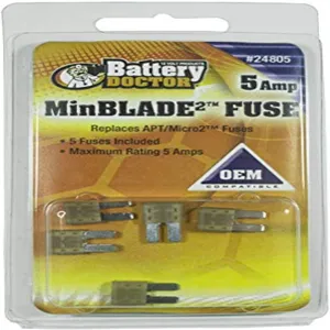 BATTERY DOCTOR 24805 Fuse, 5A, Tan, 5 Piece | CG9AYD