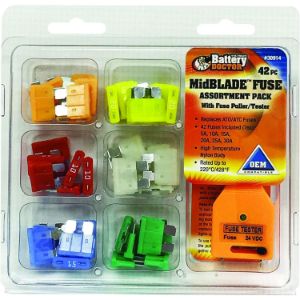 BATTERY DOCTOR 30914 Automotive Fuse Kit, With Puller Tester, 42 Piece | CG9BBY