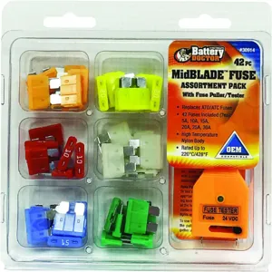 BATTERY DOCTOR 30914 Automotive Fuse Kit, With Puller Tester, 42 Piece | CG9BBY