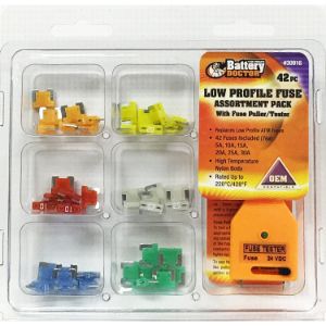 BATTERY DOCTOR 30916 Automotive Fuse Kit, With Puller Tester, 42 Piece | CG9BCA