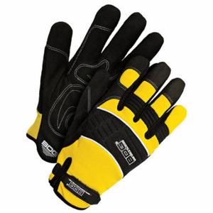 BDG 20-1-10005-XL Performance-Handschuhe, Größe XL, geschnittener und genähter Handschuh, Kunstleder, Schwarz/Gelb | CN9EWK 793V93