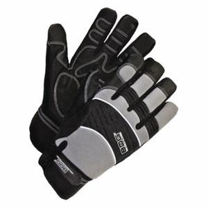BDG 20-1-10008-LK Mechaniker-Handschuhe, Größe L, Kunstleder, Klettverschluss-Manschette, Schwarz/Grau, 1 Paar | CN9GVM 783TE7