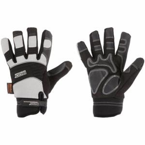 BDG 20-1-10008-S Mechanics Gloves, Size S, Synthetic Leather, Hook-and-Loop Cuff, Not Tested, Black/Gray | CN9GZB 56LC09