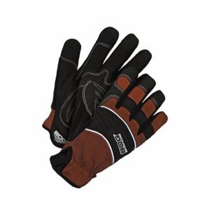 BDG 20-1-10009-S Mechanics Gloves, Size S, Mechanics Glove, Full Finger, Synthetic Leather, Black/ Brown | CN9GYK 61JY94