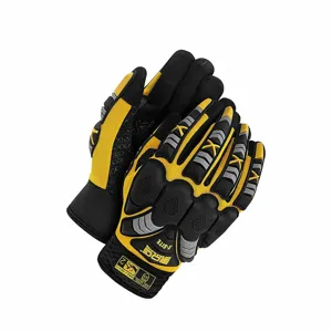 BDG 20-1-10400-S Mechanics Gloves, Size S, Mechanics Glove, Synthetic Leather with Silicone Grip, Full | CN9GYY 783XK0