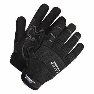 BDG 20-1-10605B-LK Mechanics Gloves, Size L, Cut and Sewn Glove, Full Finger, Synthetic Leather, Black, 1 PR | CN9GUK 783TH5