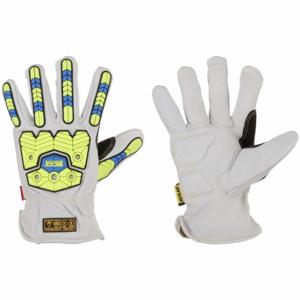 BDG 20-1-10697-X2L Leather Gloves, Size 2XL, Drivers Glove, Goatskin, Premium, ANSI Impact Level 2, Full | CN9GNE 56LC86