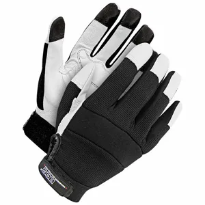 BDG 20-1-1215-M Mechanics Gloves, Size M, Cut and Sewn Glove, Full Finger, Goatskin, Black | CN9GXJ 793VA5