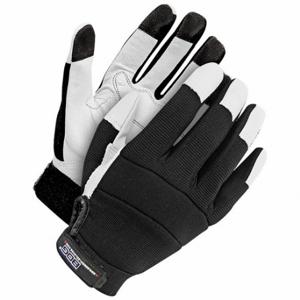 BDG 20-1-1215-L Mechanics Gloves, Size L, Cut and Sewn Glove, Full Finger, Goatskin, Black | CN9GVR 793VA1