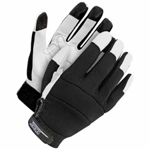 BDG 20-1-1215-XL Mechanics Gloves, Size XL, Cut and Sewn Glove, Full Finger, Goatskin, Black | CN9HAT 793VA2