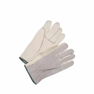 BDG 20-1-1592-9 Leather Gloves, Size S, Cowhide, Premium, Glove, Full Finger, Shirred Slip-On Cuff, Gray | CT2QWG 61JY67