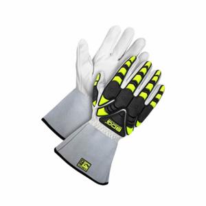 BDG 20-1-1875-L Leather Gloves, Size L, Goatskin, Premium, Glove, Full Finger, ANSI Impact Level 2, White | CT2GDK 61JZ19