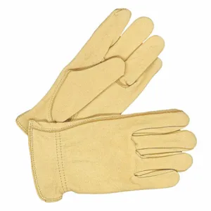 BDG 20-1-365-M-K Leather Gloves, Size M, Deerskin, Glove, Full Finger, Shirred Slip-On Cuff, Unlined, 1 PR | CT2PED 783U32