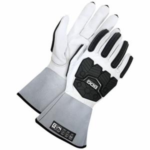 BDG 20-1-5005-M Leather Gloves, Size M, Goatskin, Premium, ANSI Impact Level 2, Full, Gray | CN9FVH 796L17