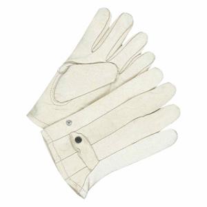 BDG 20-1-981-9 Leather Gloves, Size S, Cowhide, Premium, Glove, Full Finger, C Inch Cuff, Unlined, Beige | CT2QMR 55LC47