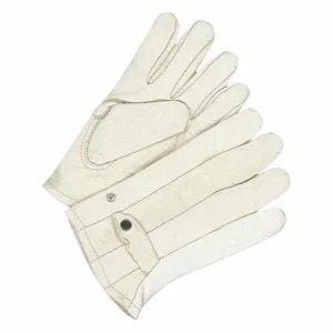 BDG 20-1-981-11 Leather Gloves, Size L, Cowhide, Premium, Glove, Full Finger, C Inch Cuff, Unlined, Beige | CT2DPN 55LC49