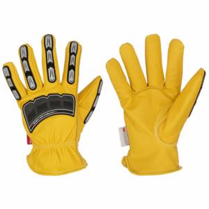 BDG 20-9-10695-M Leather Gloves, Size M, ANSI Impact Level 2, Premium, Drivers Glove, Goatskin, Kevlar | CT2BRN 20LN78