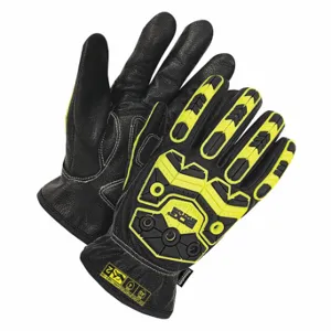 BDG 20-9-10750-M-K Leather Gloves, Size M, Goatskin, Glove, Full Finger, ANSI Impact Level 2, Aramid, 1 Pair | CT2QLV 783U97