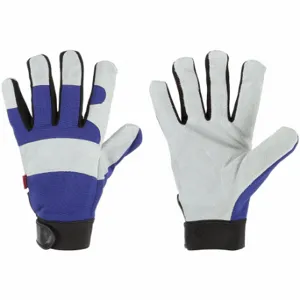 BDG 20-9-1200-X2L Mechanics Gloves, Size 2XL, Cowhide, Hook-and-Loop Cuff, Not Tested, Black/White, Blue | CN9GTB 56LC69