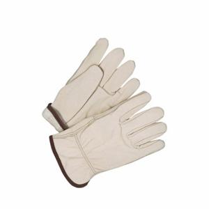 BDG 20-9-1571-7-13 Leather Gloves, Size 2XL, Premium, Drivers Glove, Cowhide, Straight Thumb, Fleece, Beige | CR8TEA 61JY73