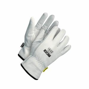 BDG 20-9-1600-M-K Leather Gloves, Size M, Drivers Glove, Goatskin, Keystone Thumb, Shirred Slip-On Cuff | CR9GFL 783UF6