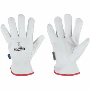 BDG 20-9-1610-S Leather Gloves, Size S, Premium, Drivers Glove, Goatskin, Keystone Thumb, Unlined, White | CR9QZE 61CV99